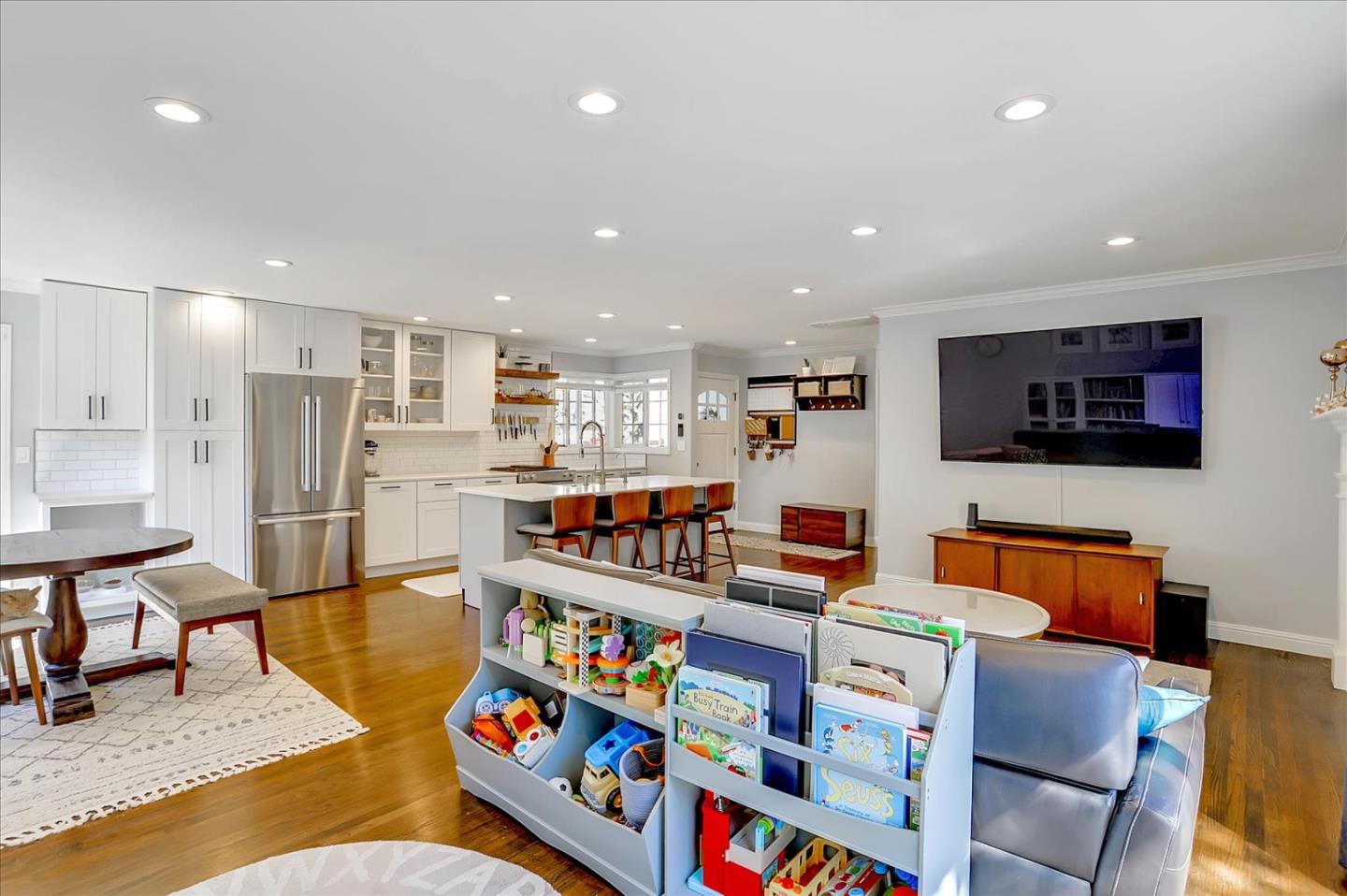 1220 Redcliff Drive San Jose, CA 95118 - Photo 11 of 39 a living room with lots of furniture and kitchen view