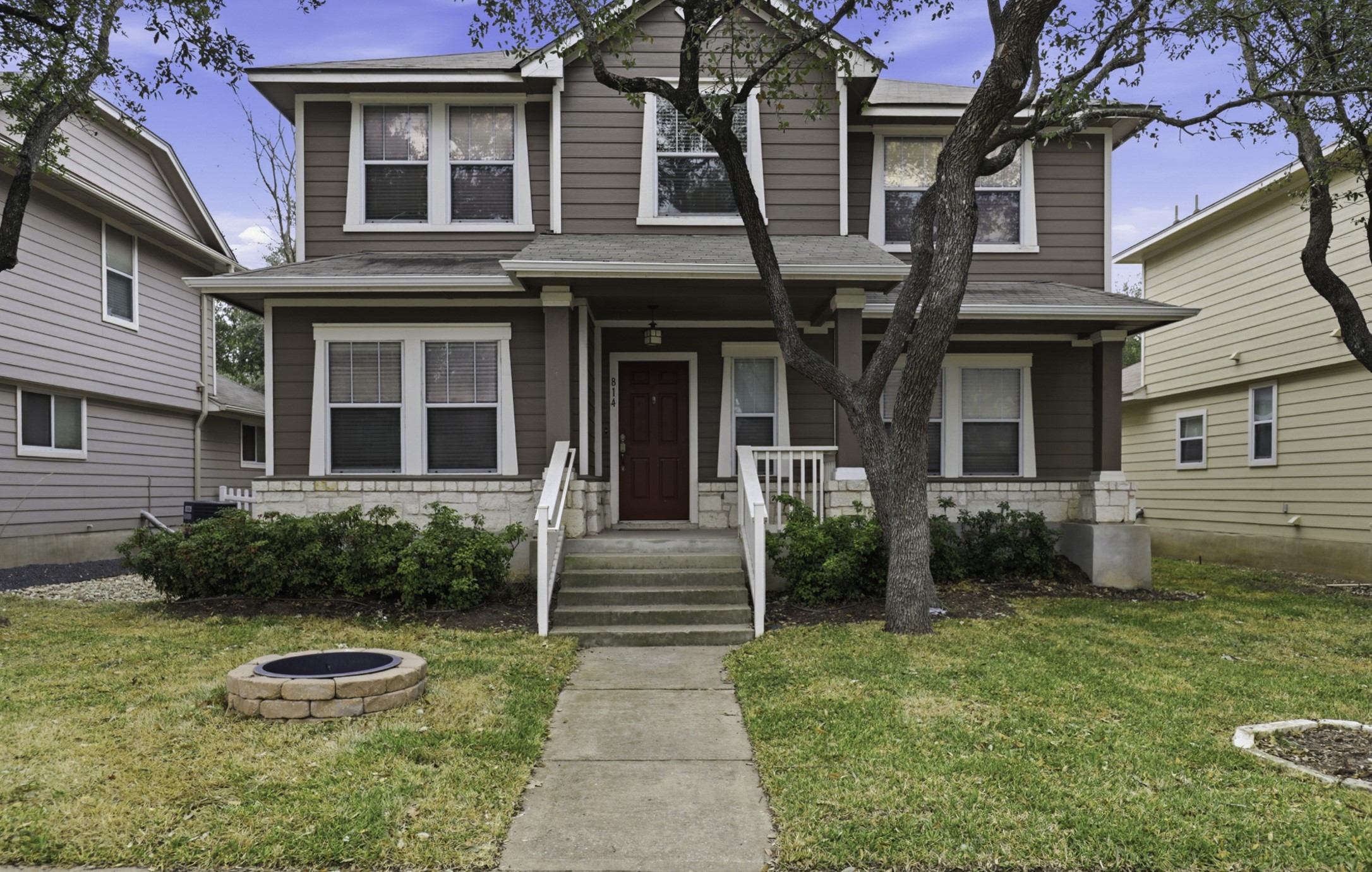 a front view of a house
