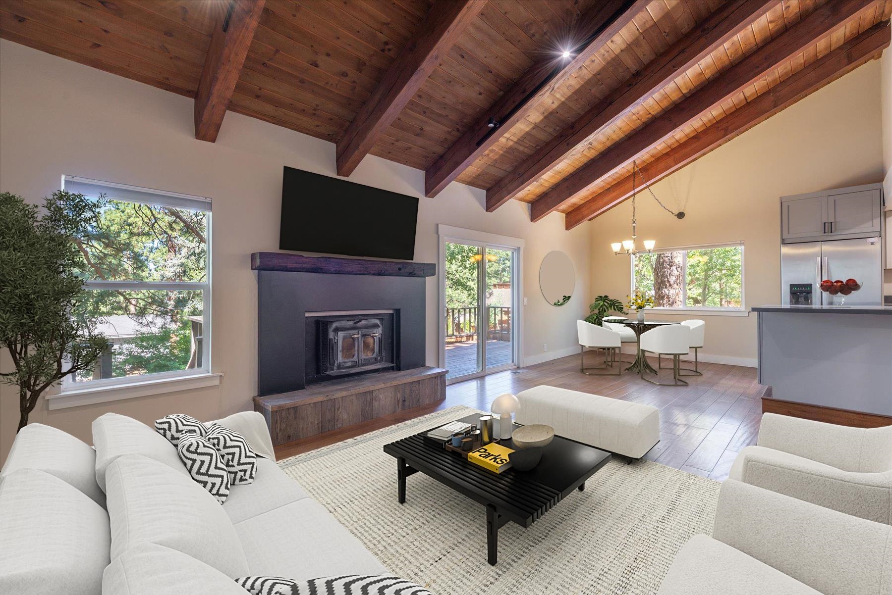 10644 Codogan Street Truckee, CA 96161 - Photo 5 of 28 a living room with furniture and a fireplace