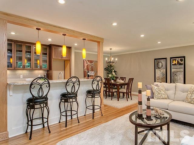 3918 Hope Valley Road Durham, NC 27707 - Photo 3 of 25 Open concept kitchen with living and dining area.