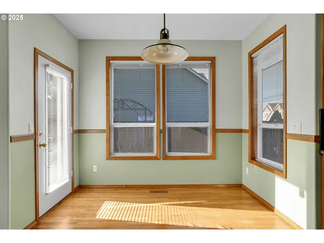 a living room with a large window