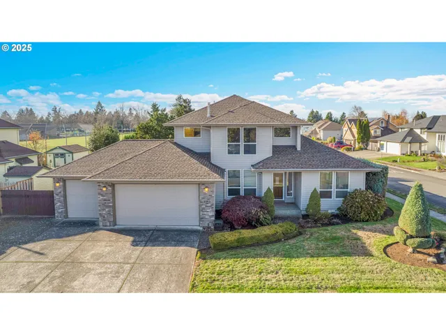 an aerial view of a house