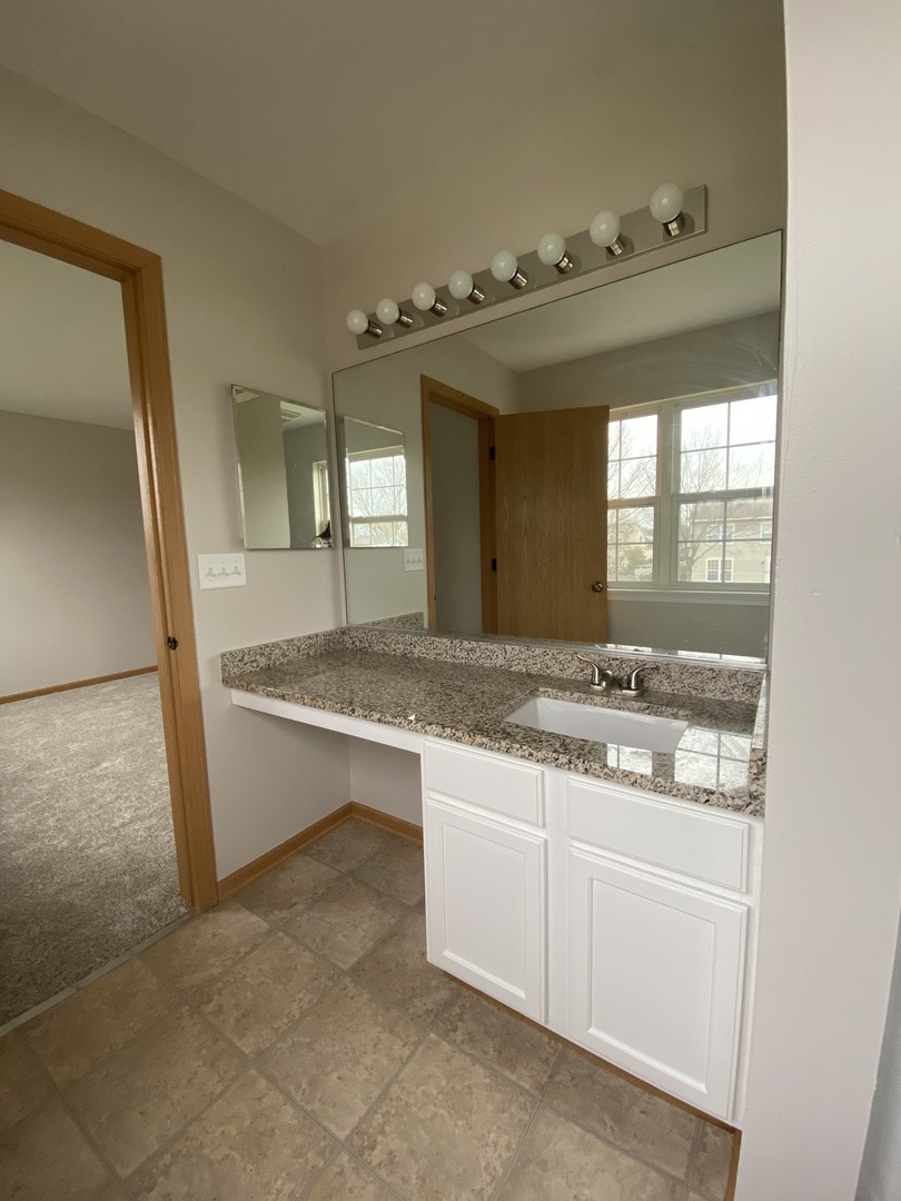 515 May Street Plano, IL 60545 - Photo 13 of 14 a bathroom with a sink and a mirror