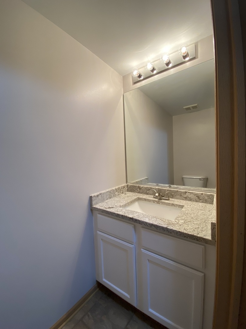 515 May Street Plano, IL 60545 - Photo 8 of 14 a bathroom with a granite countertop sink and vanity