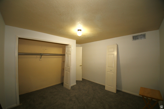 1612 East 450 South Springville, UT 84663 - Photo 38 of 48 Bedroom featuring a closet with bi-fold doors and a hanging rod, gray carpet flooring, white walls, and a ceiling-mounted light fixture