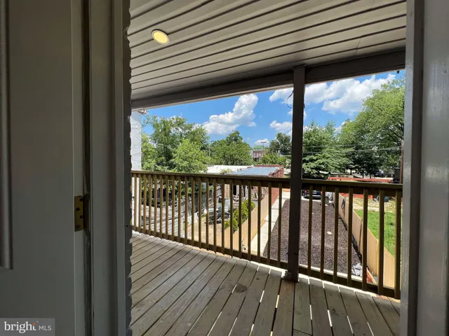 a view of a wooden deck