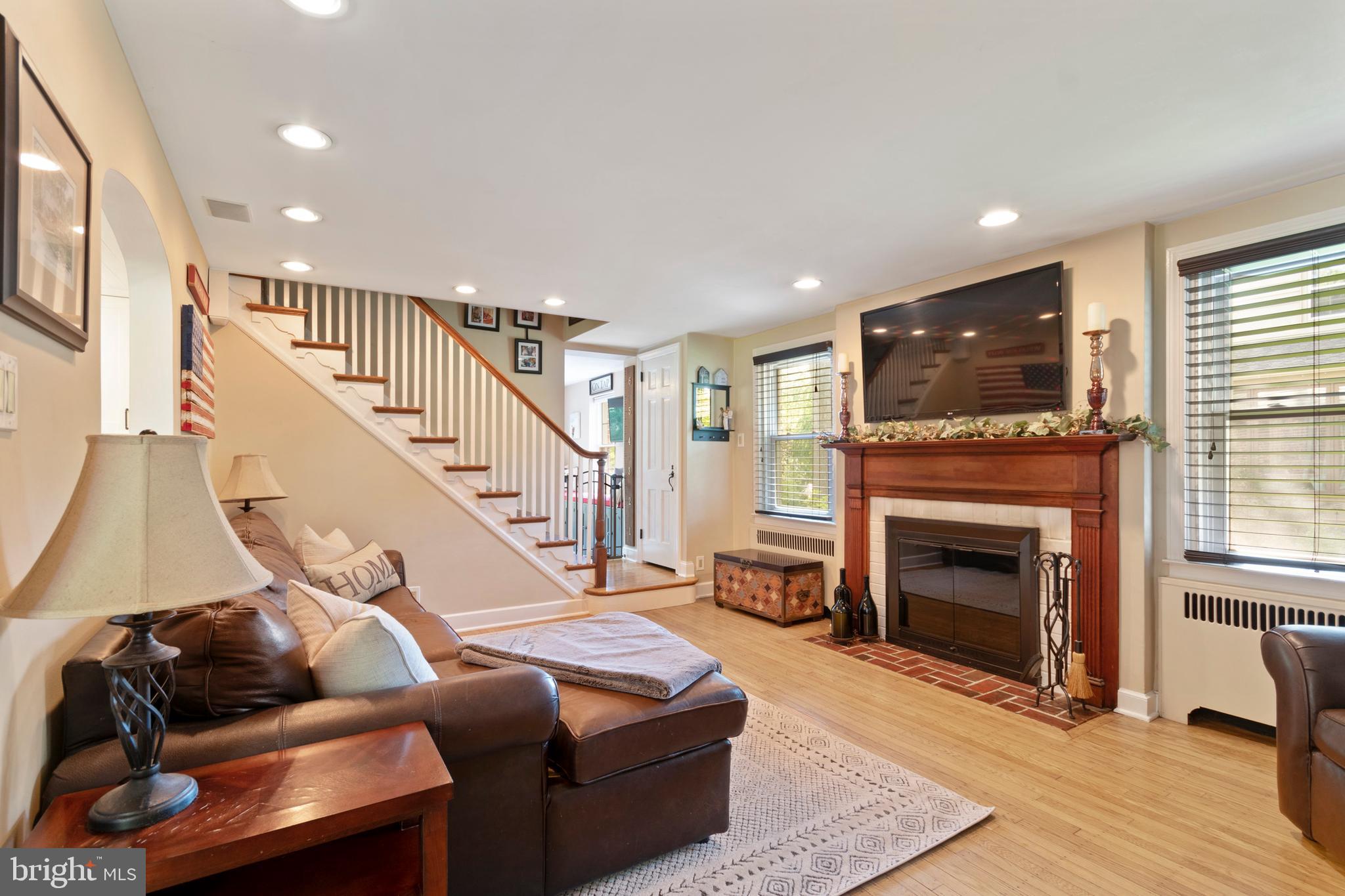 224 Woodward Road Media, PA 19063 - Photo 8 of 28 Living Room with Gas Fireplace