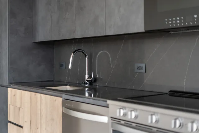 a close view of sink and tap