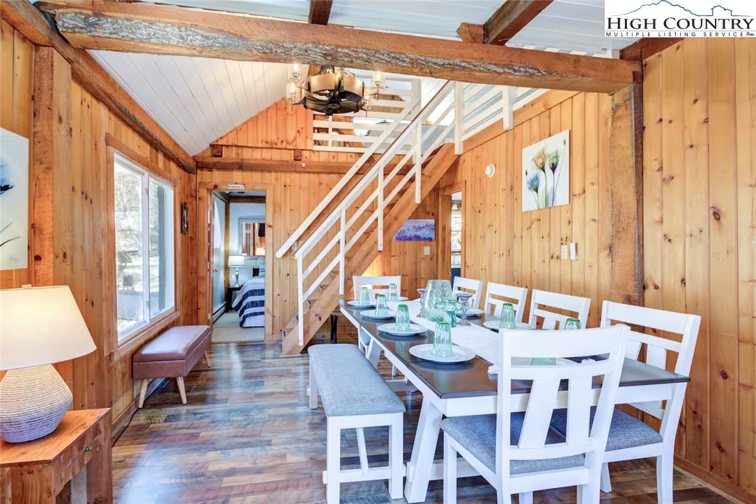 17 Grey Fox Ridge Road Banner Elk, NC 28604 - Photo 26 of 37 a view of a dining room with furniture window and wooden floor