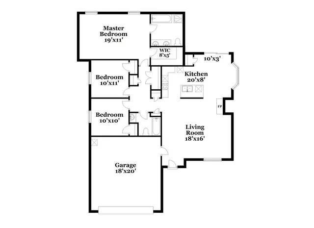 a picture of a park with an bench