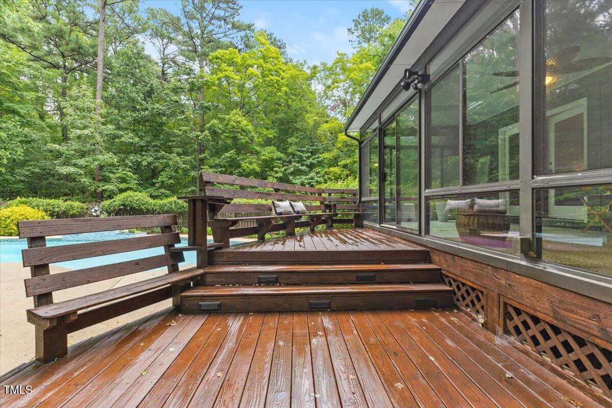 6713 Laurdane Road Raleigh, NC 27613 - Photo 42 of 47 a view of outdoor space with seating swimming pool and furniture