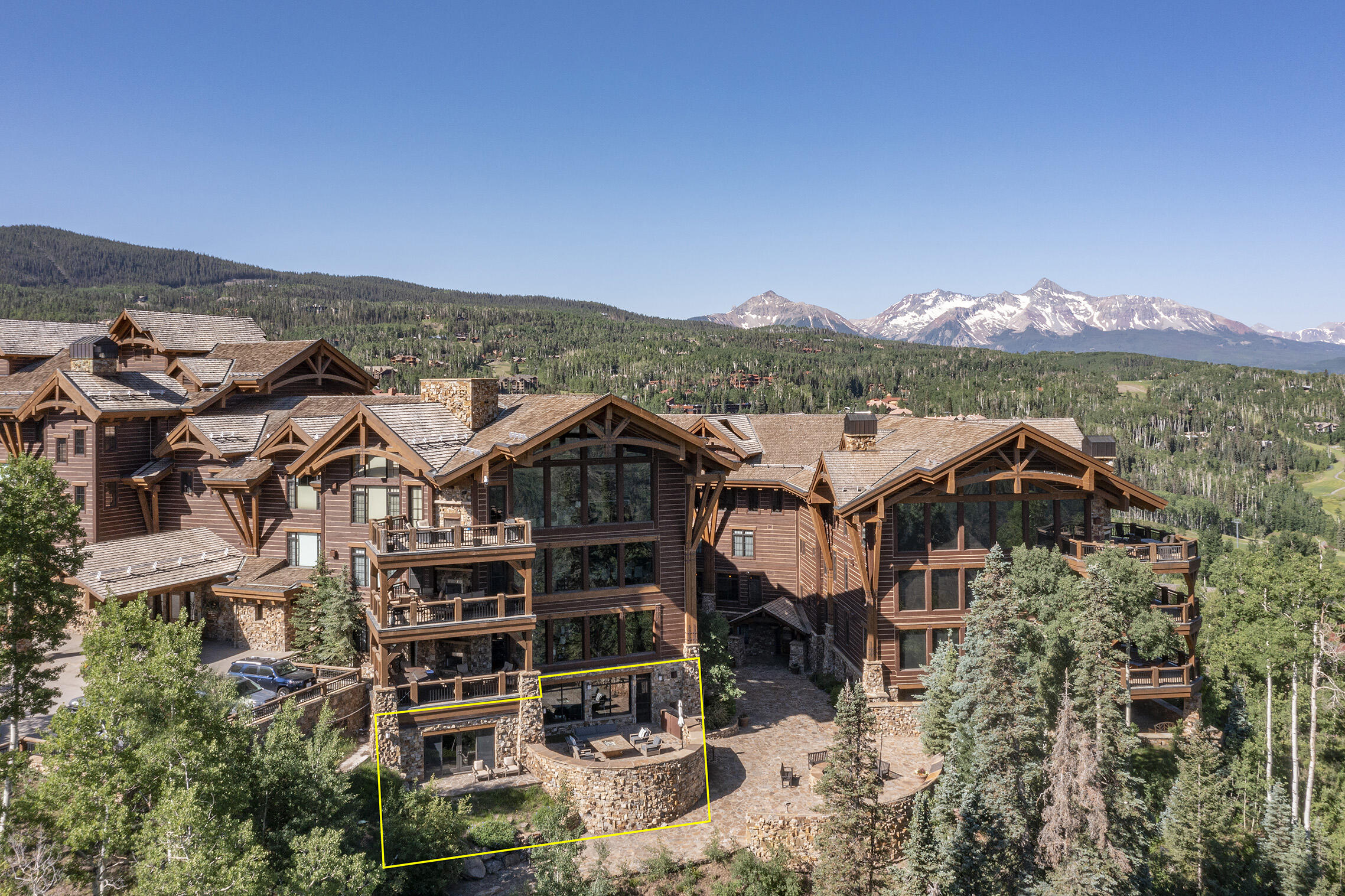 117 Sunny Ridge Place, Unit GL 101 Mountain Village, CO 81435 - Photo 40 of 40 Aerial Looking at Wilson Range 2