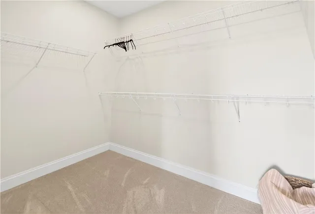 a view of a room with racks on the wall