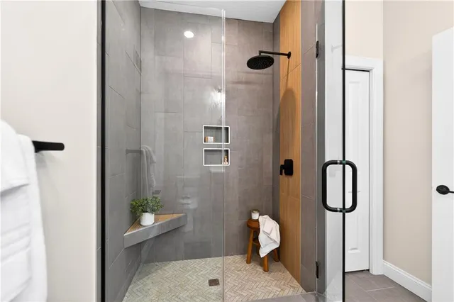 a bathroom with a shower