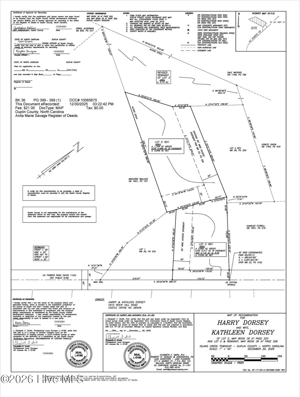 4 Hc Powers Road Wallace, NC 28466 - Photo 2 of 7 Plat Map
