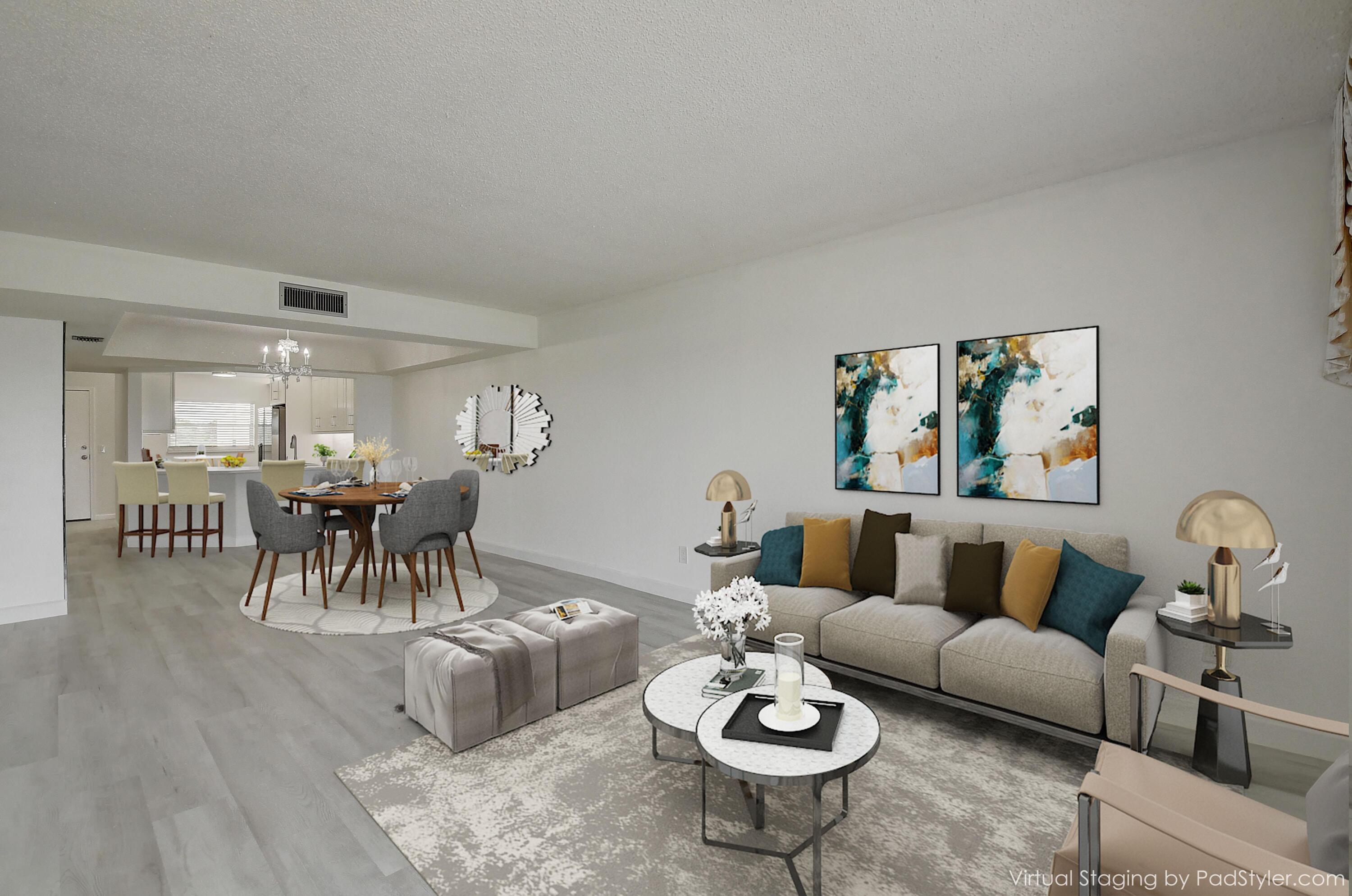 23305 Barwood Lane North, Unit 406 Boca Raton, FL 33428 - Photo 8 of 41 a living room with furniture and wooden floor