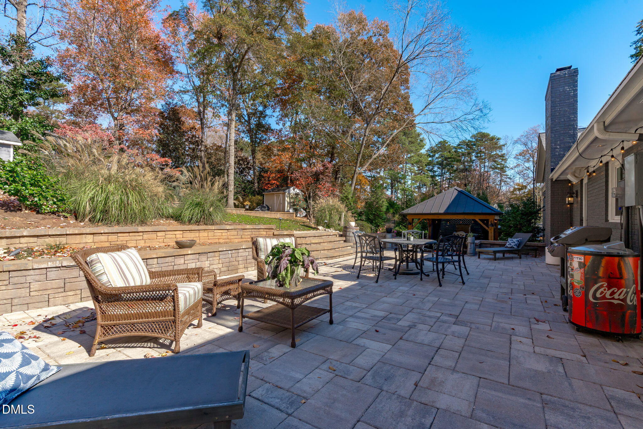3016 Devonshire Drive Raleigh, NC 27607 - Photo 40 of 55 Extensive Tiered Hardscaping, Plus Ambient Landscaping lighting