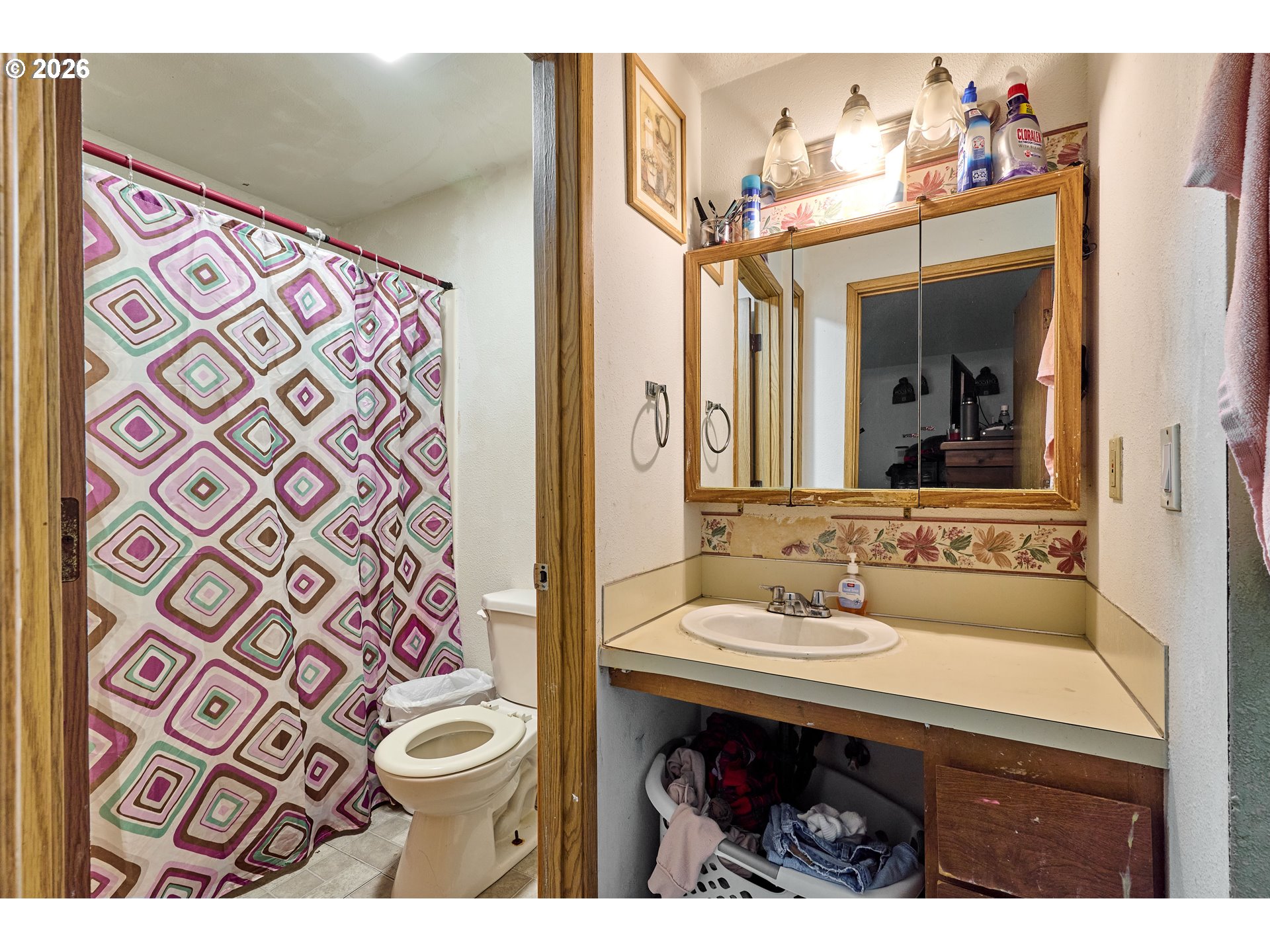 880 North Pershing Street Mount Angel, OR 97362 - Photo 11 of 30 a bathroom with a sink and a mirror