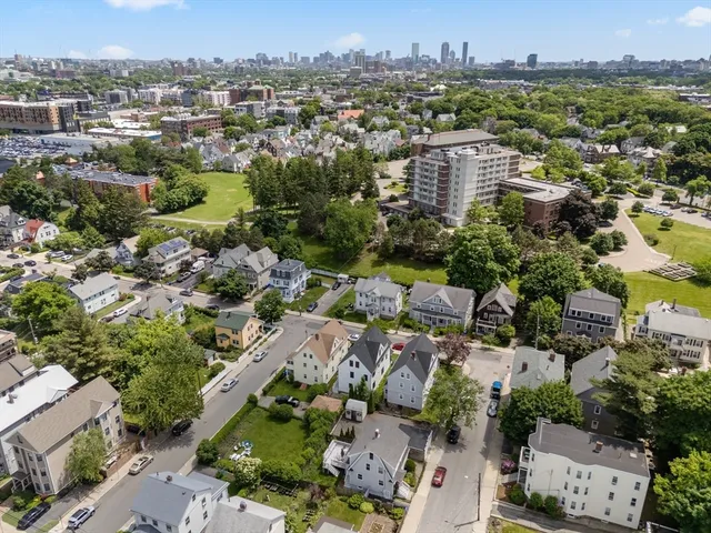 an aerial view of multiple house