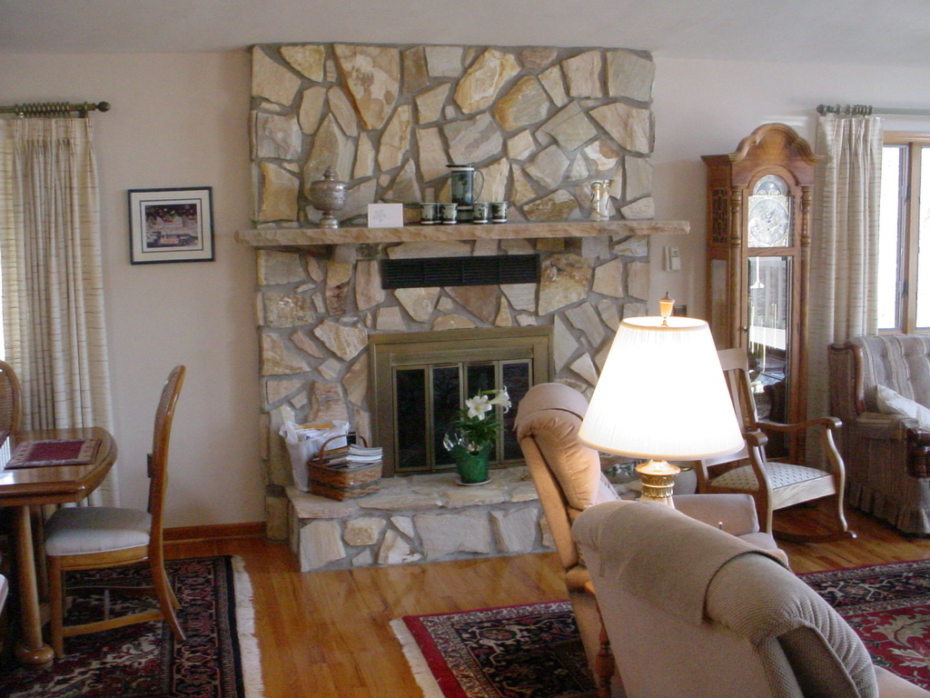 3270 Kemp Ford Road Union Hall, VA 24176 - Photo 2 of 8 a living room with furniture a fireplace and a table
