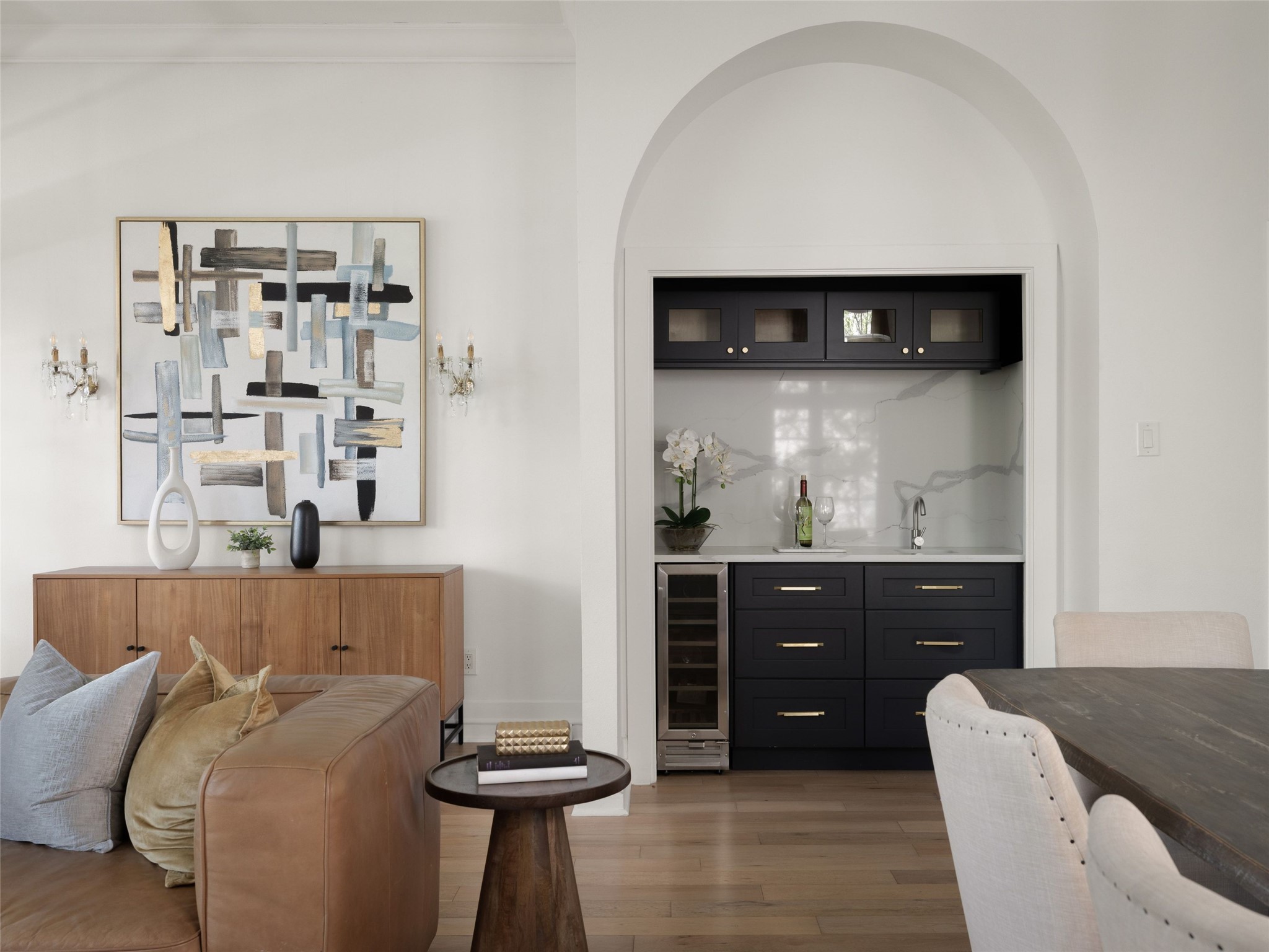 1937 Rue De St Tropez, Unit 10 Austin, TX 78746 - Photo 8 of 39 a living room with furniture and a wooden floor