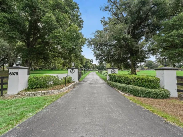 a view of a lake and a yard