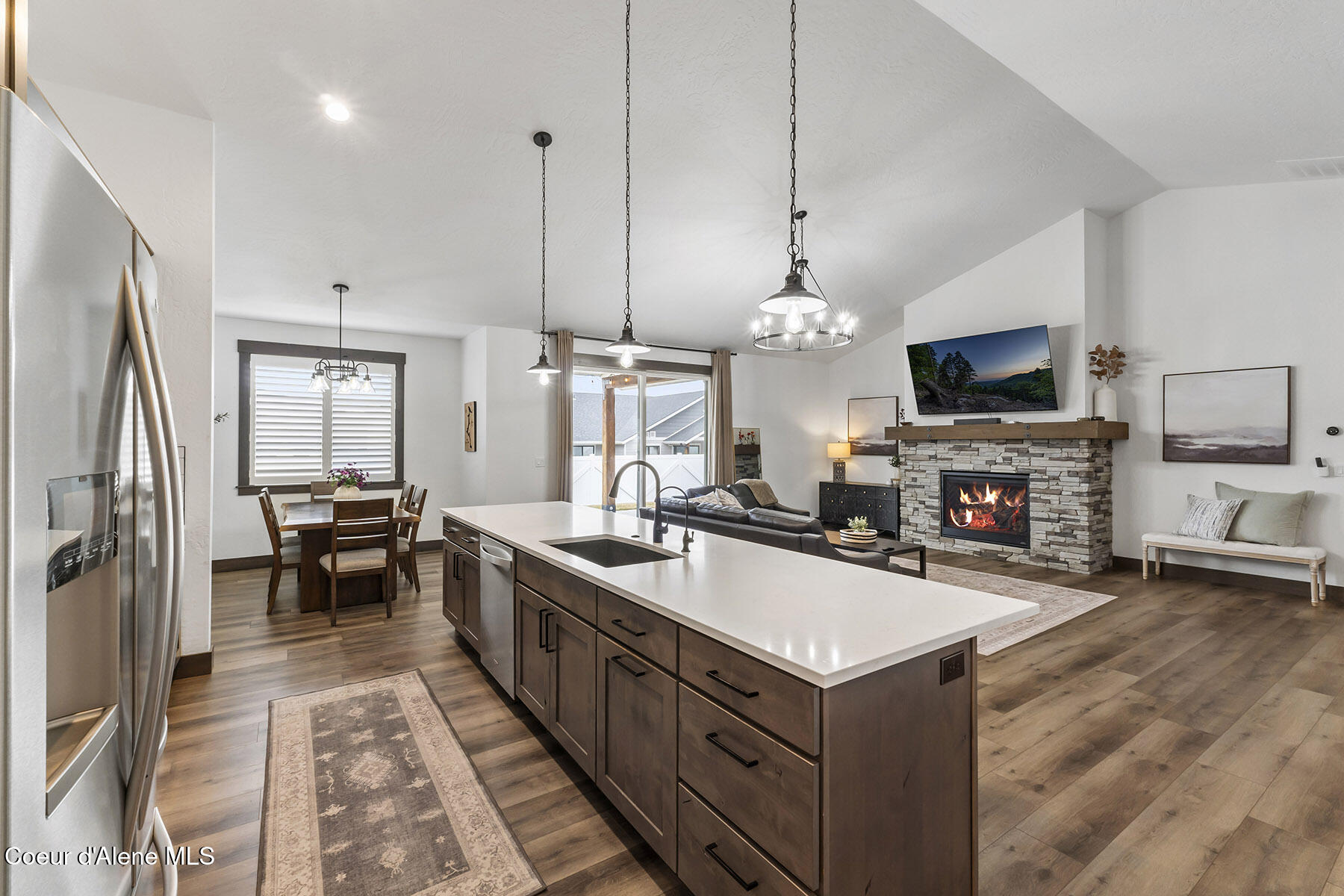 8781 West Seed Loop Rathdrum, ID 83858 - Photo 12 of 40 Great Room with Stone Fireplace