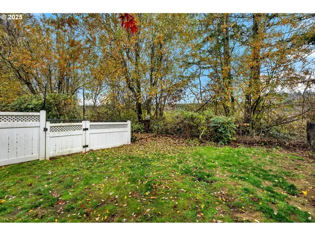 a backyard of a house with lots of green space