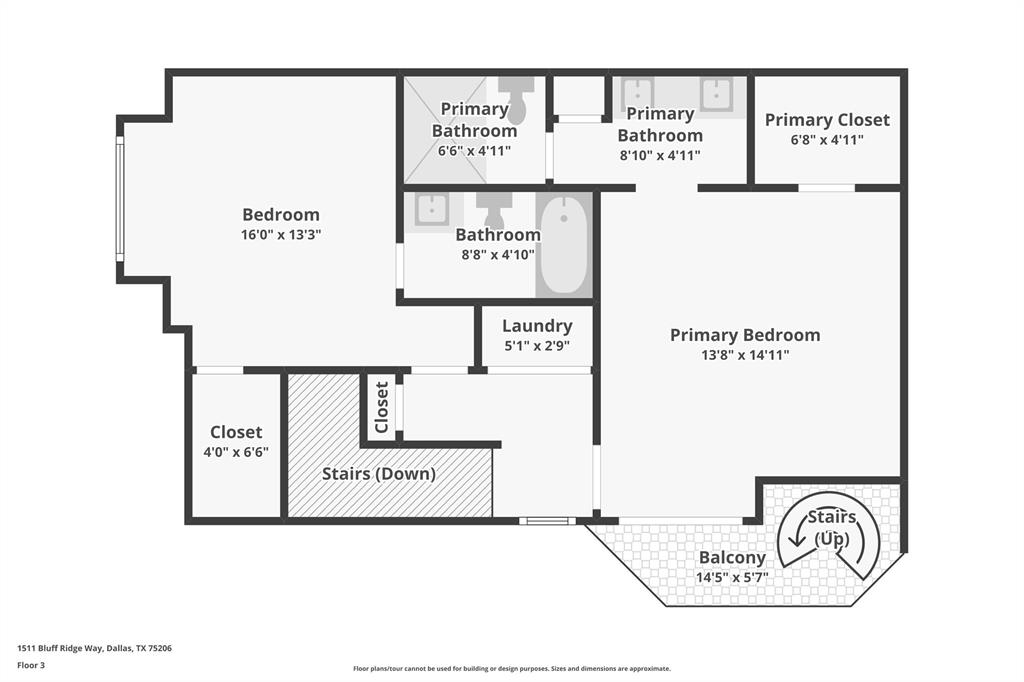 1511 Bluff Ridge Way Dallas, TX 75206 - Photo 39 of 39 Upper Level Floor Plan