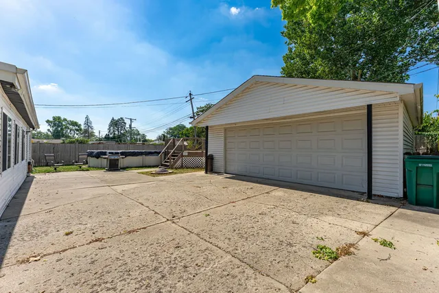 a front view of a house with patio