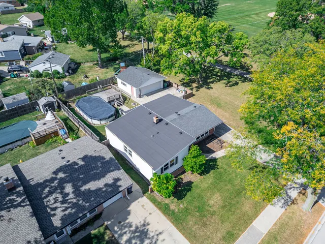 an aerial view of multiple house