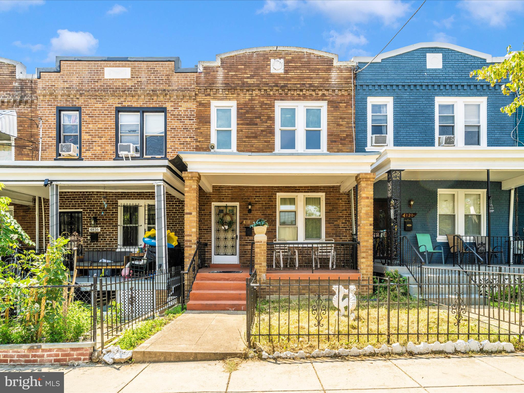 front view of a brick building