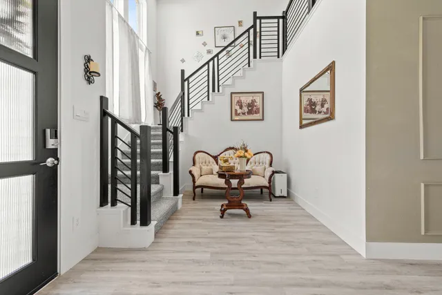 a view of a livingroom with couch and furniture