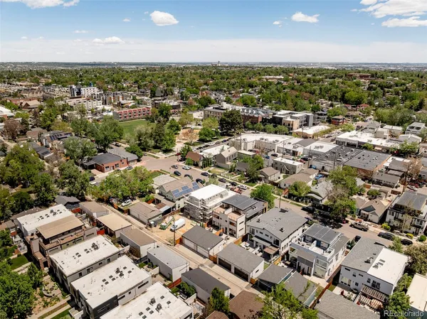 an aerial view of a city