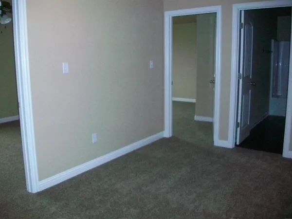 an empty room with closet