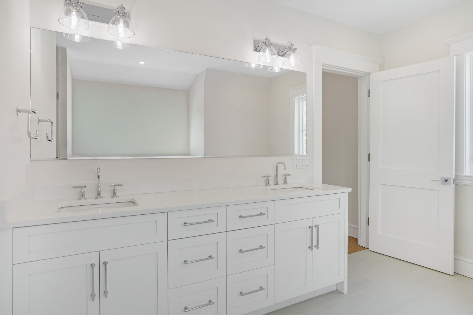 9 Martha's Way Edgartown, MA 02539 - Photo 30 of 41 a bathroom with a sink vanity and mirror