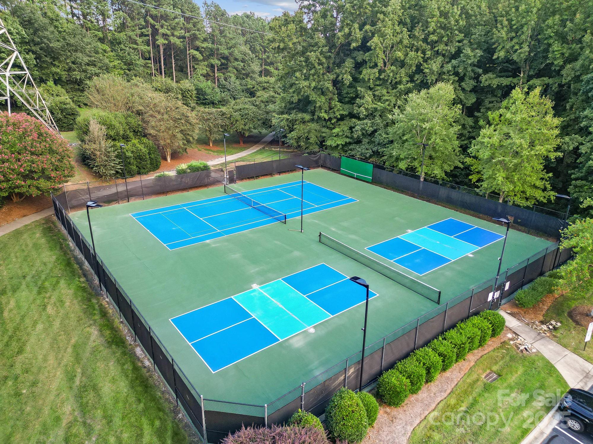 409 Stonewater Bay Mount Holly, NC 28120 - Photo 45 of 47 a view of a tennis ground with large trees