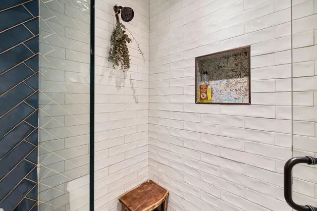 a bathroom with a shower