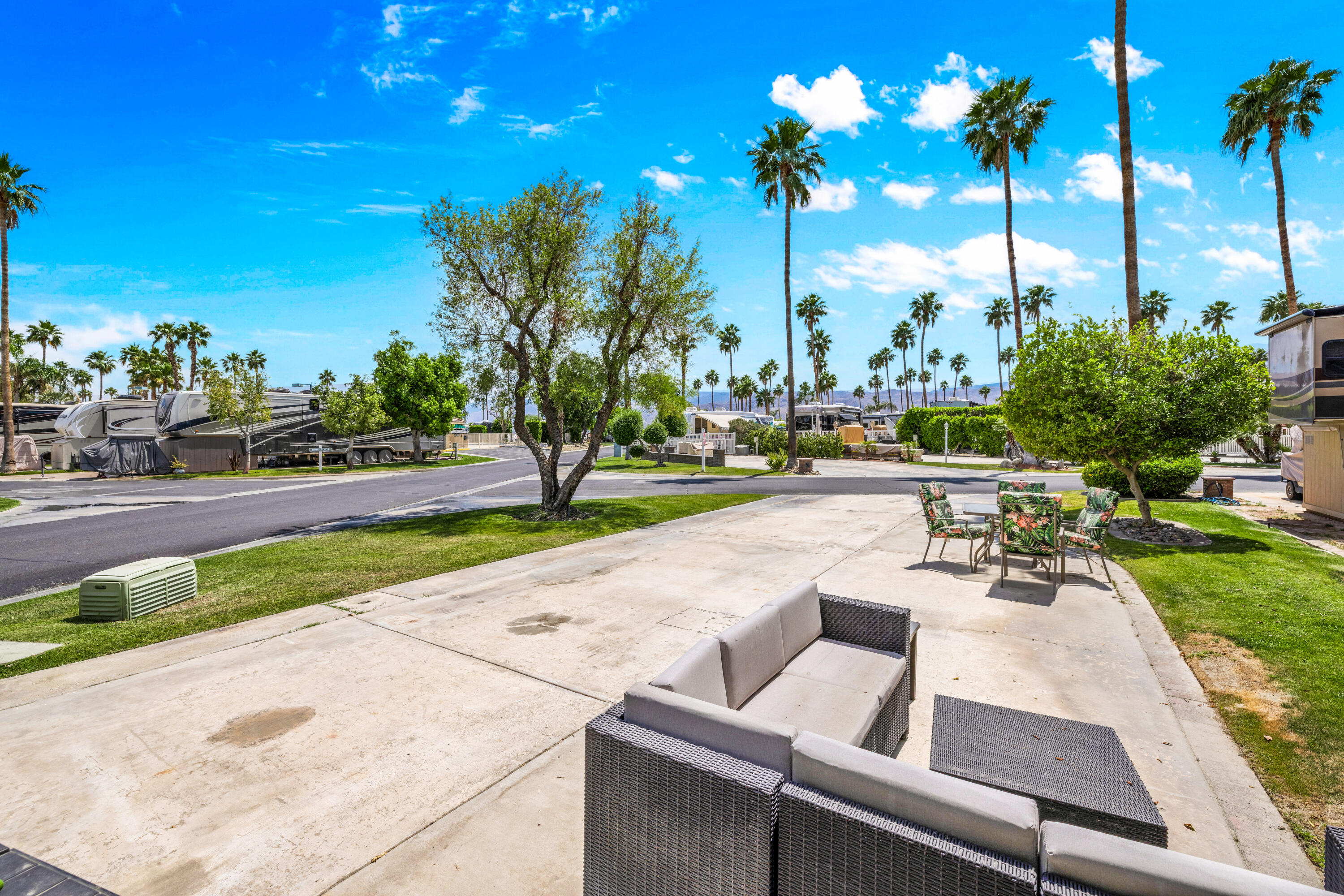 69411 Ramon Road, Unit 359 Cathedral City, CA 92234 - Photo 4 of 51 a view of a backyard with a patio