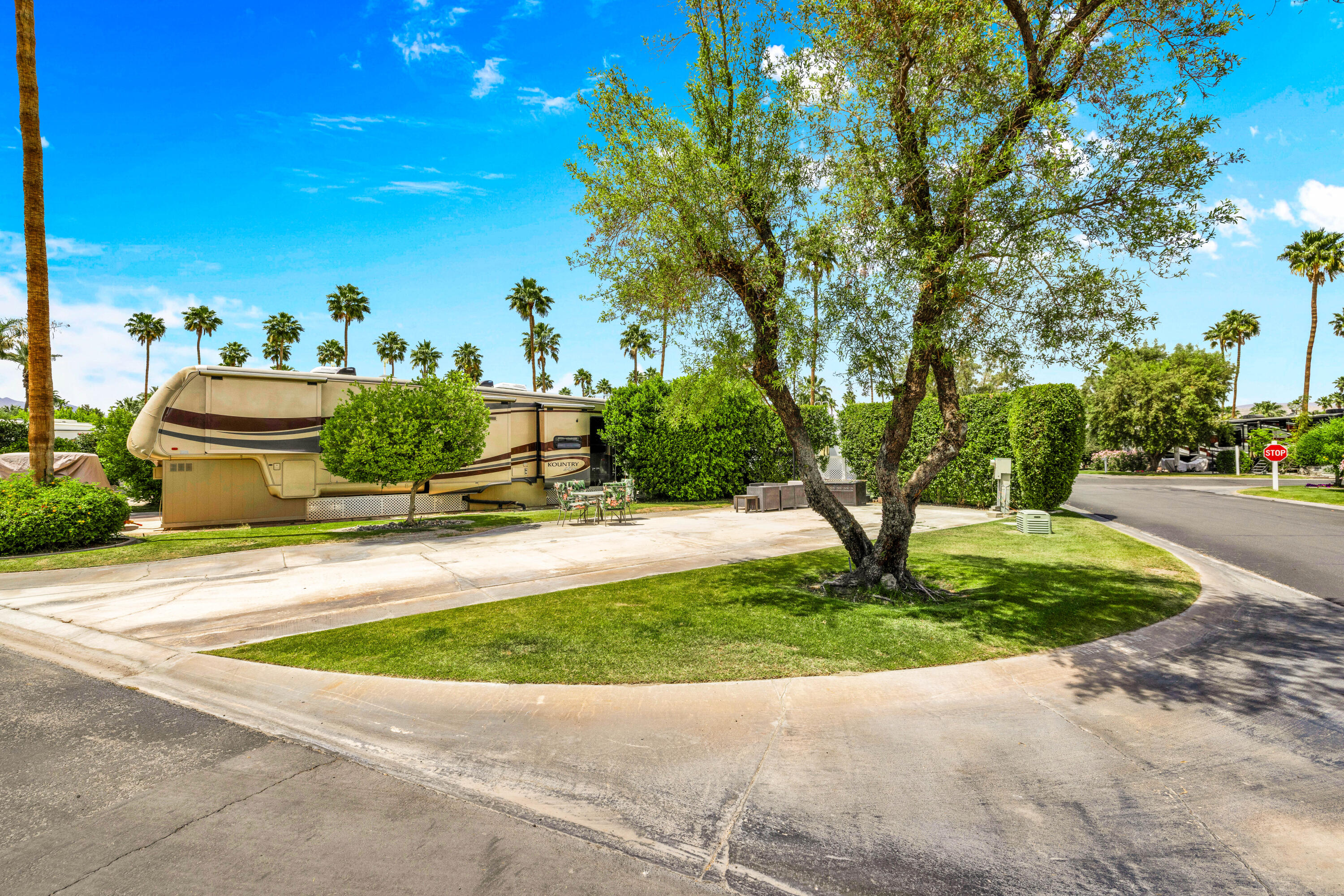 69411 Ramon Road, Unit 359 Cathedral City, CA 92234 - Photo 9 of 51 a view of a garden with a bench