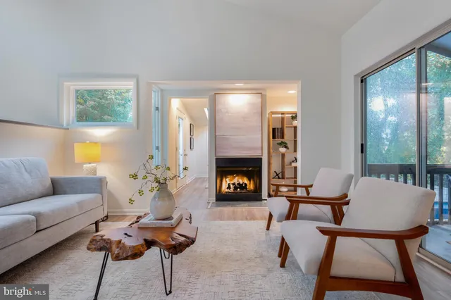 a living room with furniture and a couch