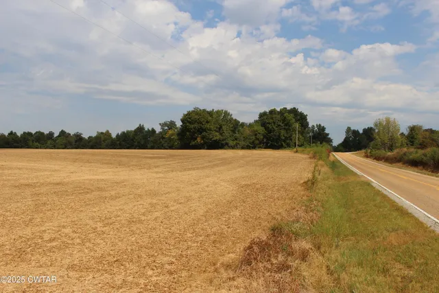 a view of a lake and trees in the background