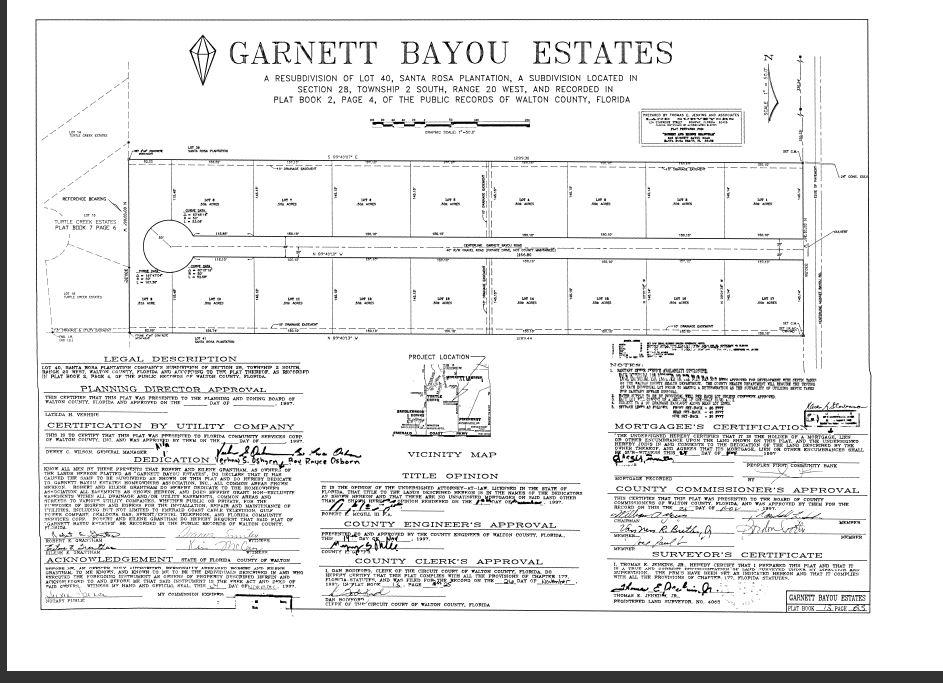 Lot 11 Garnett Bayou Road Santa Rosa Beach, FL 32459 - Photo 1 of 1 Gallery Image 1