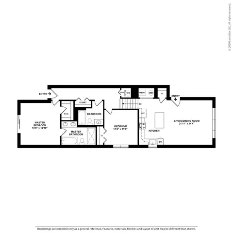 a picture of a bench in front of a gate