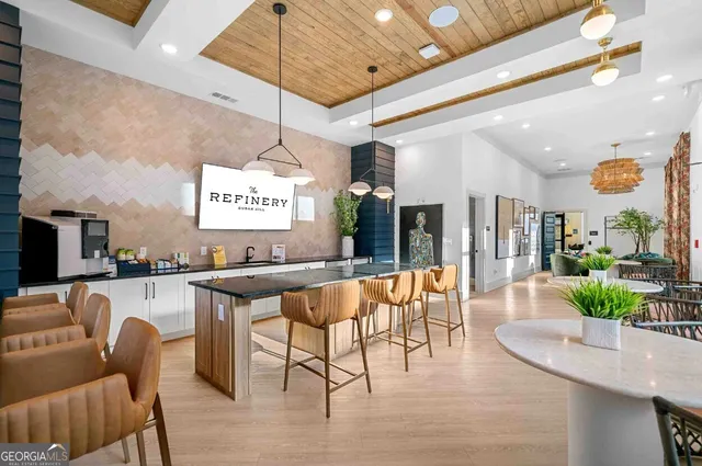 a dinning table and a couch in a room