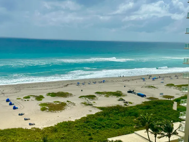 a view of an ocean and beach