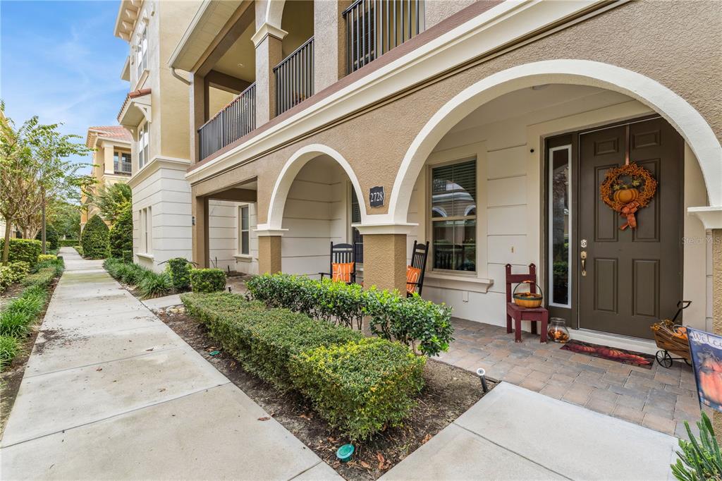 a front view of a building