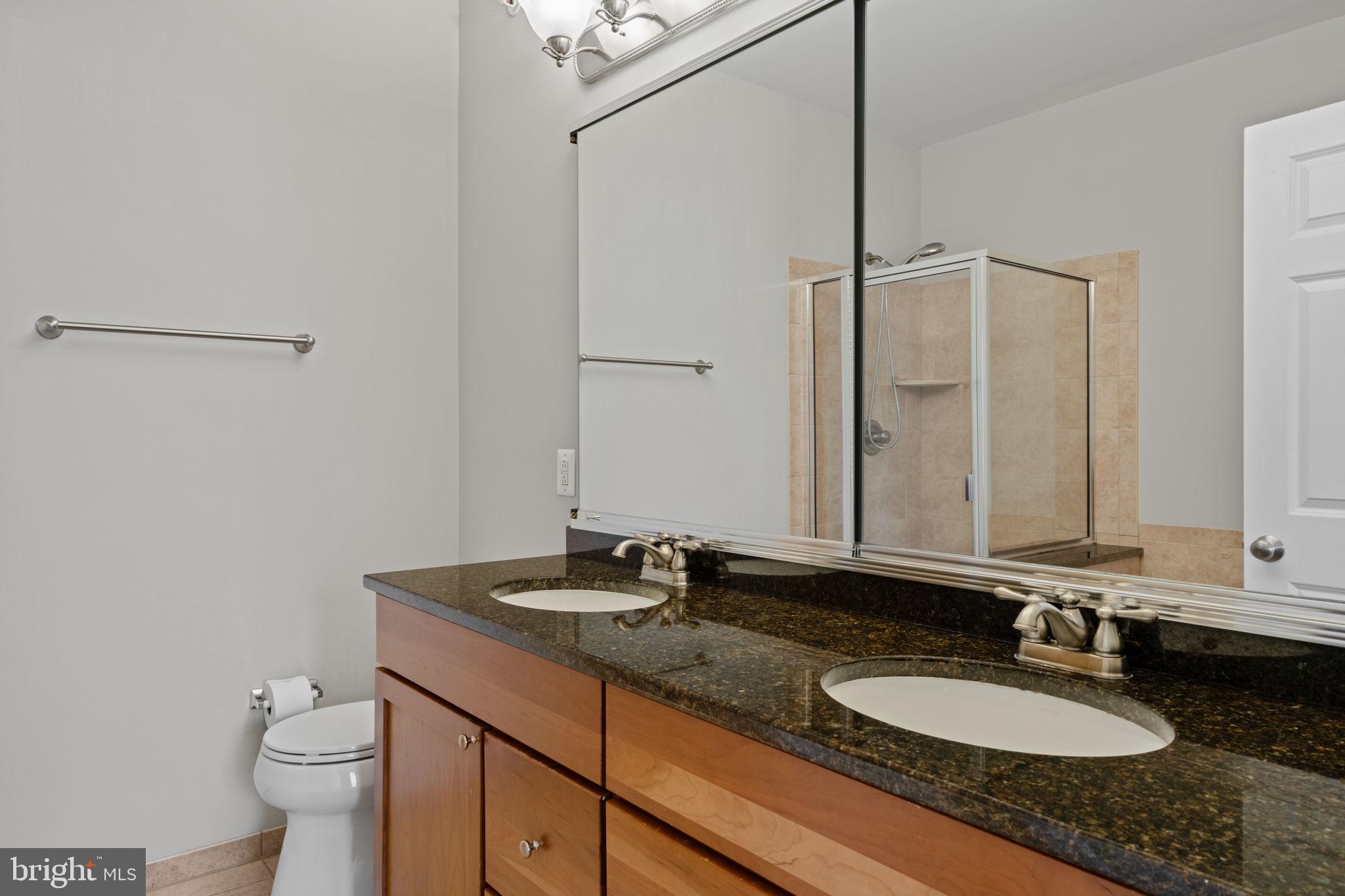305 Captains Way Philadelphia, PA 19146 - Photo 35 of 63 a bathroom with a granite countertop sink and a mirror