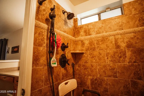 a bathroom with a shower