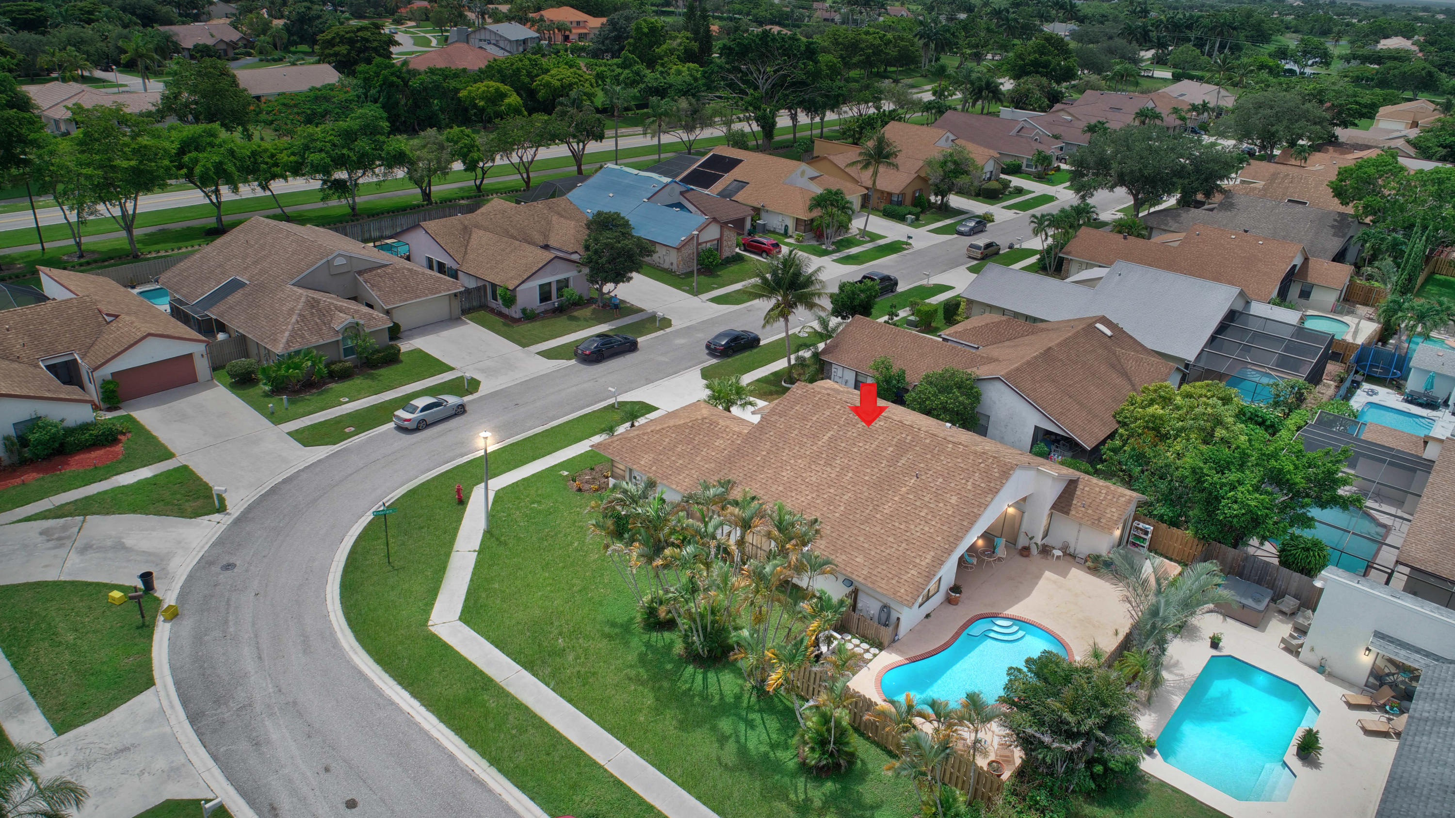 21080 Windemere Lane Boca Raton, FL 33428 - Photo 61 of 97 an aerial view of a house with outdoor space and a lake view